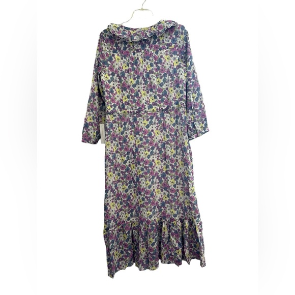 ModCloth Anthropology Violet White Ruffling For Flowers Midi Dress NWT Size 6 - Picture 4 of 13